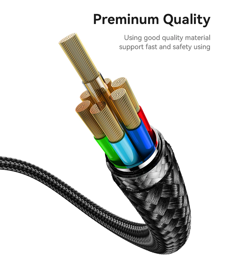 YESIDO 27W USB-C TO LIGHTNING CABLE 2M BLACK CA184 thumbnail 7