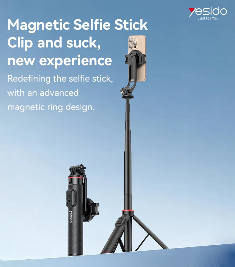 YESIDO 2 IN 1 SELFIE STICK TRIPOD STAND BLACK SF24 thumbnail 6