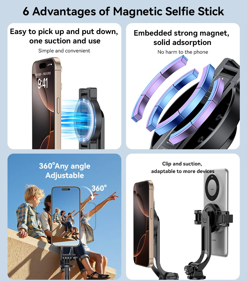 YESIDO 2 IN 1 SELFIE STICK TRIPOD STAND BLACK SF24 thumbnail 4
