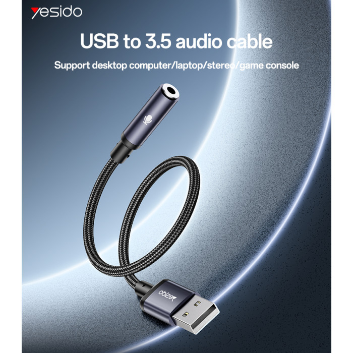 YESIDO AUDIO ADAPTER BLACK YAU46 thumbnail 5
