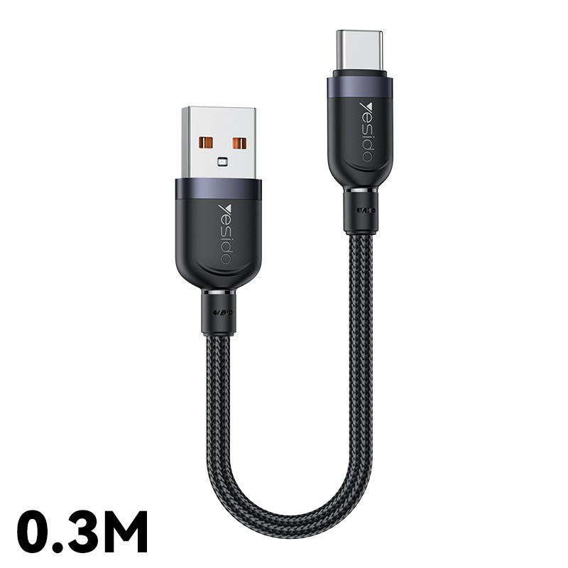 YESIDO 18W USB-A TO USB-C CABLE 1.2M BLACK CA132C