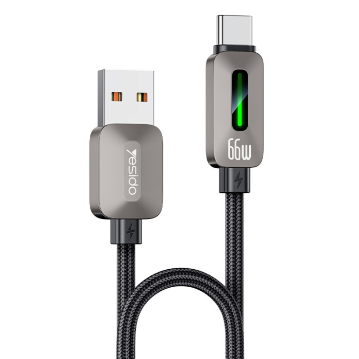 YESIDO  USB A TO TYPE C CALE 66W GREY CA137C