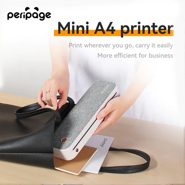 PeriPage A40 Mini Printer (Grey) - Portable and Efficient Wireless Printing Solution thumbnail 9