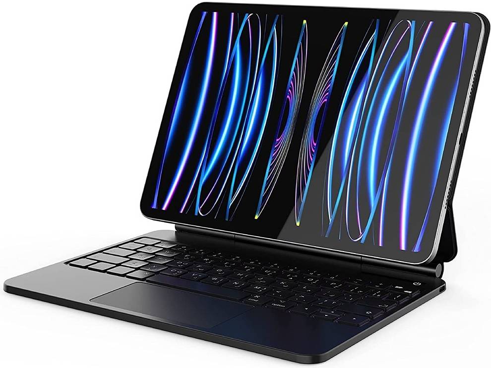 BLUPEBBLE IPAD AIR 13 INCH M2/M3 MAGIC FOLIO KEYBOARD W TRACKPAD ENG/ARB BLACK BP-MFIPAD13AIR2025AR-BK
