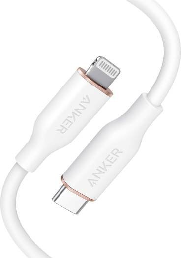 ANKER POWERLINE III FLOW USB C WITH LIGHTNING CONNECTOR 3FT WHITE A8662H21