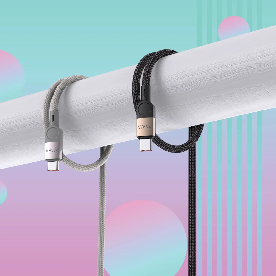 PAWA LEVIN USB A TO TYPE C 3.1A BRAIDED CABLE 1.2M DESERT BLACK PW-12BDC251-DTBK thumbnail 2