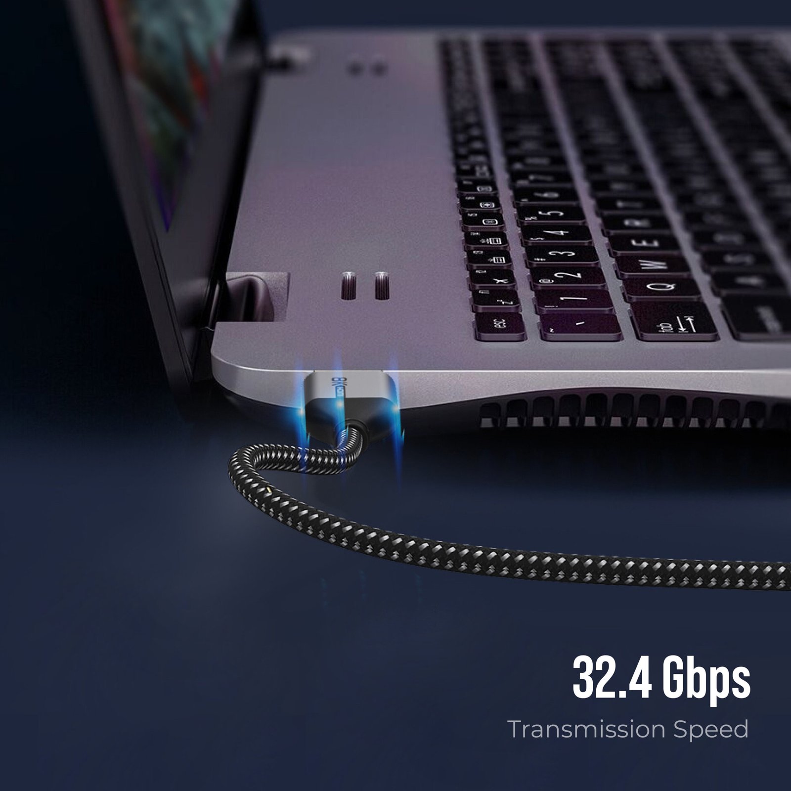 BLUPEBBLE 8K PREMIUM DP TO DP 1.4 CABLE 32AWG COAXIAL BLACK CABLE thumbnail 7