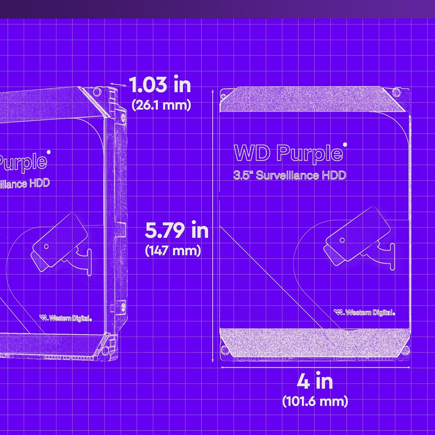 WD 8TB PURPLE SURVEILLANCE SATA 6GBS 256MB CACHE 3.5 INCH INTERNAL HARD DRIVE WD85PURZ thumbnail 3