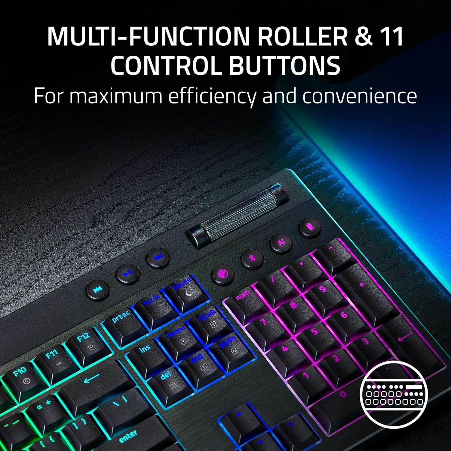 RAZER BLACKWIDOW V4 LOW-PROFILE TENKEYLESS HYPERSPEED WIRELESS MECHANICAL GAMING KEYBOARD YELLOW RZ03-05450100-R3M1 thumbnail 4