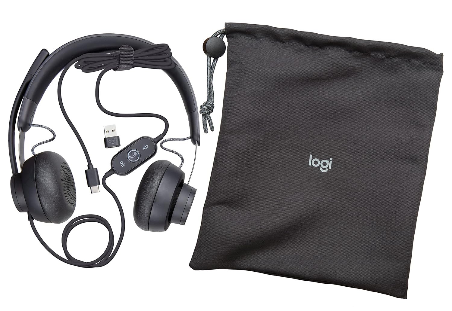LOGITECH ZONE WIRED USB C HEADSET WITH USB A ADAPTER 981-000870 thumbnail 8