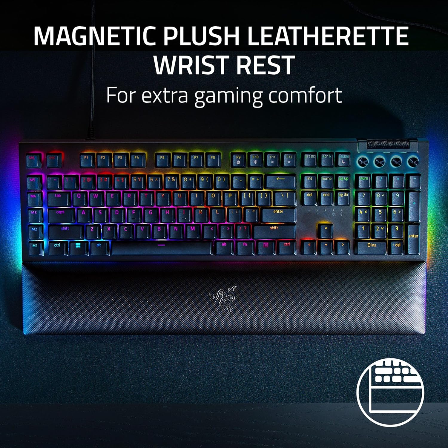RAZER BLACKWIDOW V4 KEYBOARD YELLOW SWITCH LAYOUT FRML RZ03-04691800-R3M1 thumbnail 6