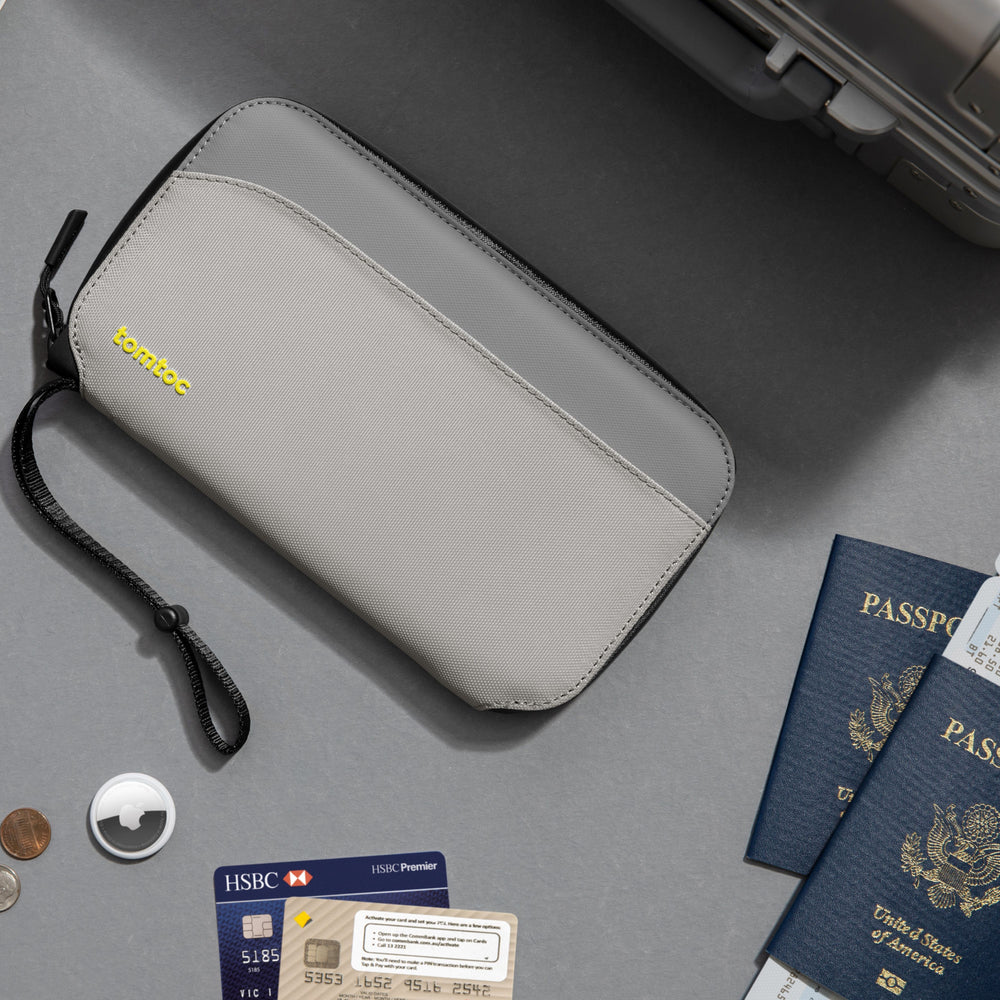 TOMTOC NAVIGATOR T03 PASSPORT HOLDER GRAY T03M1G1 thumbnail 5