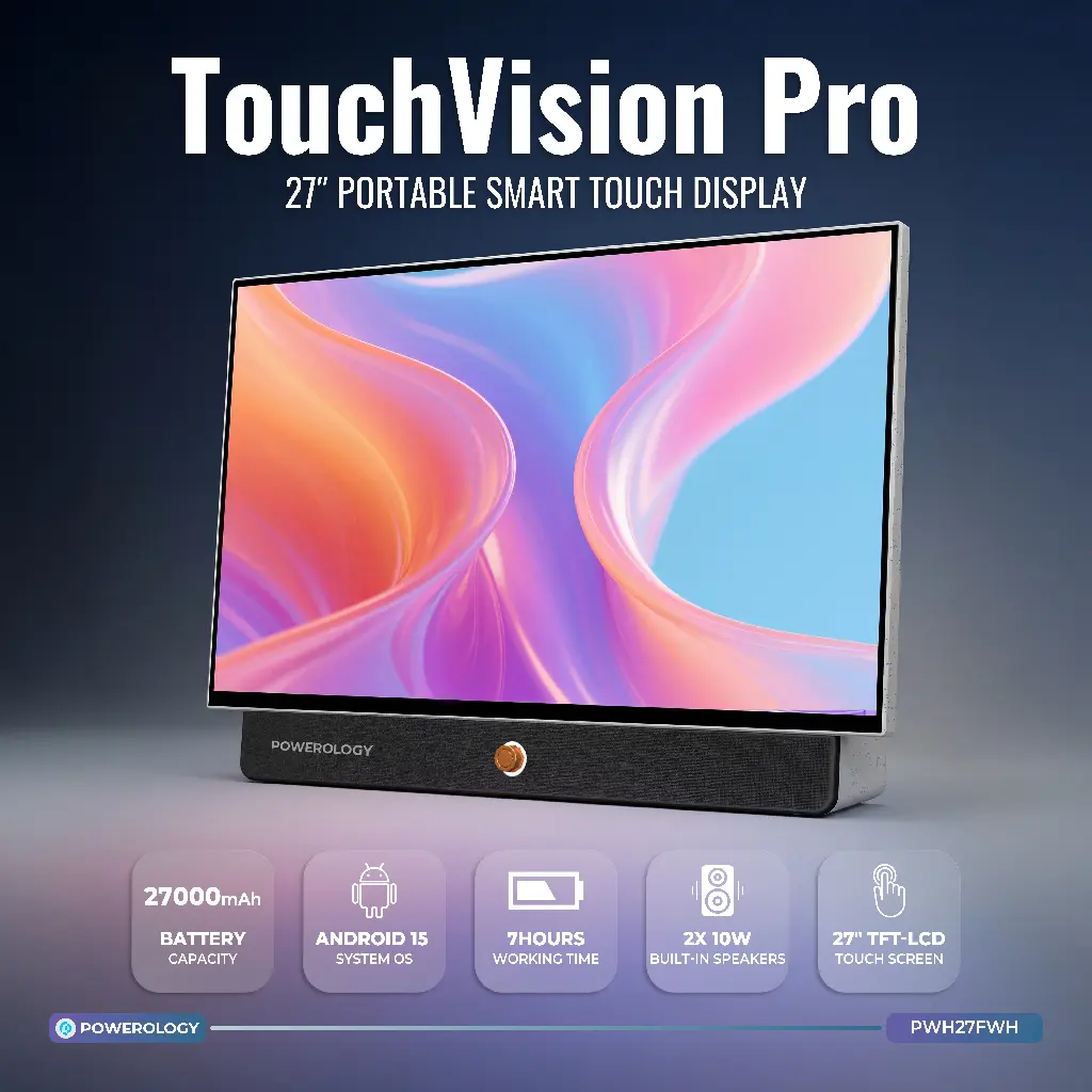 POWEROLOGY 27 INCH 6GB+128GB 27000MAH TOUCH SCREEN WITH CARRY CASE WHITE-PWH27FWH thumbnail 3