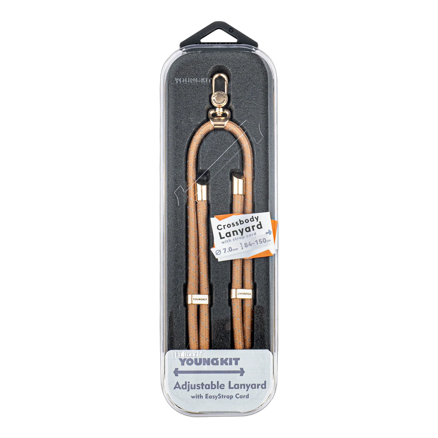 YOUNGKIT CROSSBODY LANYARD WITH STRAP CARD 7.0 MM TITANIUM YQ001 thumbnail 2
