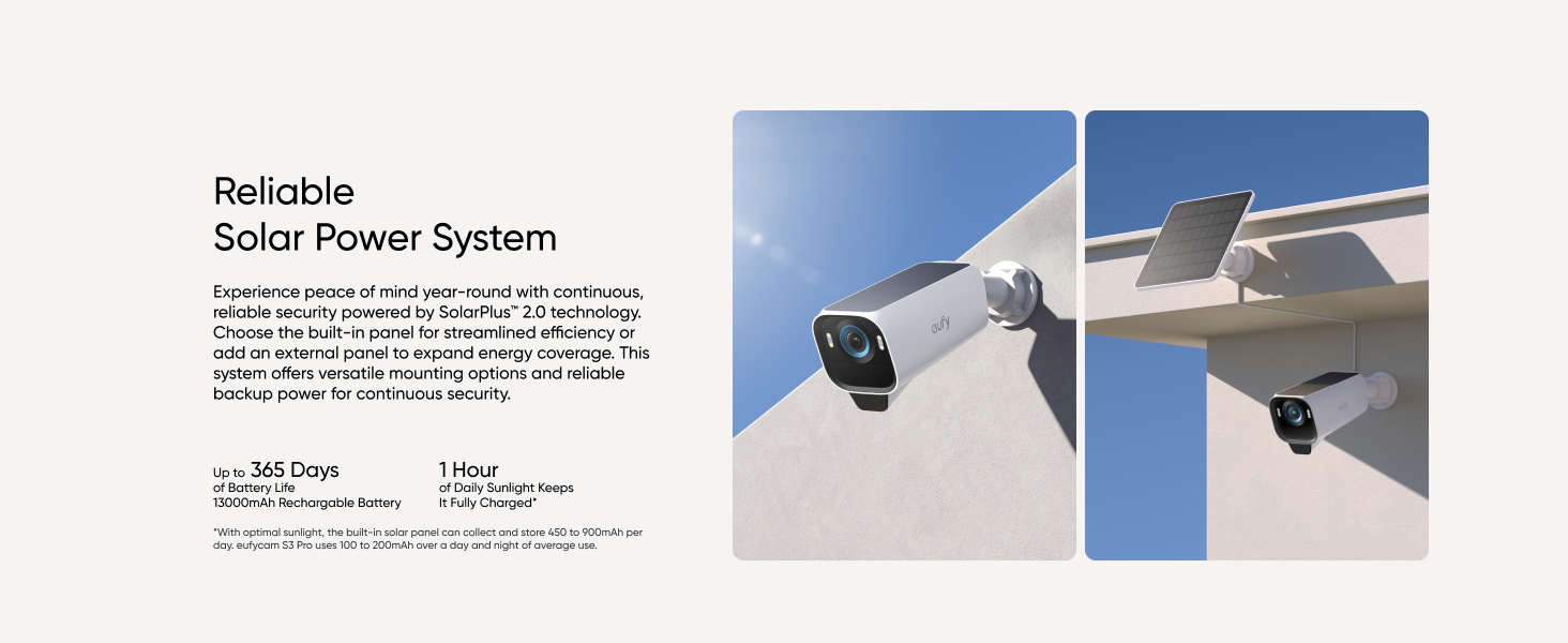 Eufy Security eufyCam S3 Pro Add-on Solar Security Camera Outdoor T81623W1 thumbnail 6