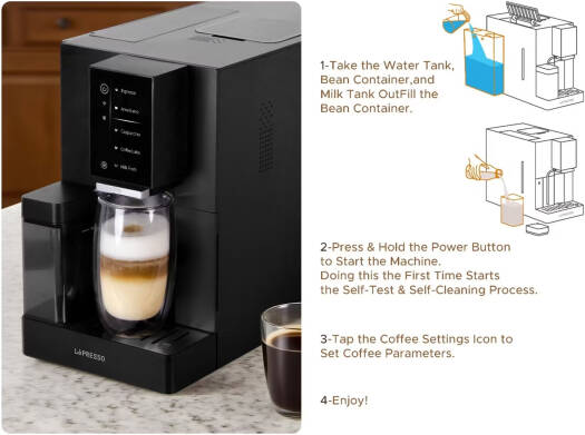 LEPRESSO BREVISSIMO AUTOMATIC COFFEE MACHINE BLACK LPCFFBAC0046BK thumbnail 5