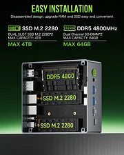 GMKTEC MINI PC RYZEN 7 PRO 6850H 32GB RAM 1TB SSD WIN 11 PRO NUCBOX-M7 thumbnail 5