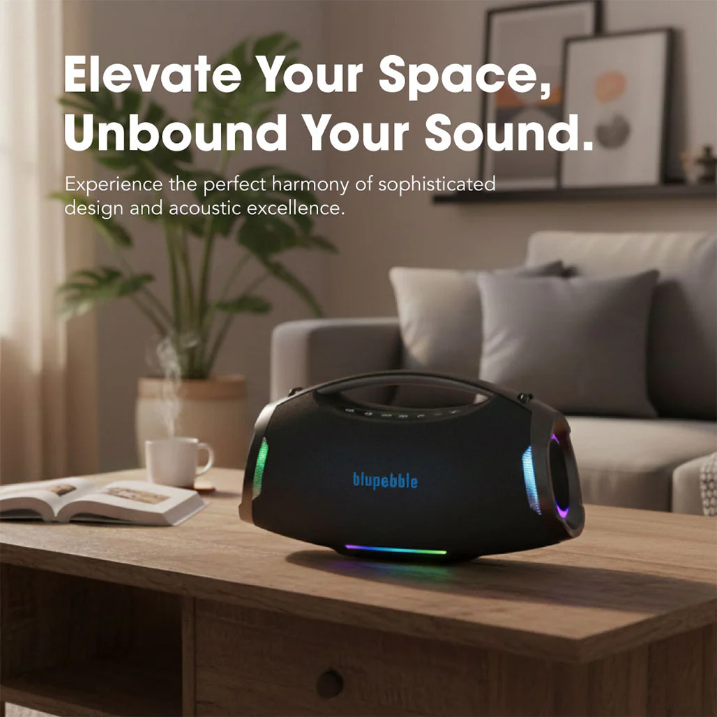 BLUPEBBLE THUNDERSTORM PORTABLE WIRELESS SPEAKER BLACK BP-TNDRSTRM-BK thumbnail 7