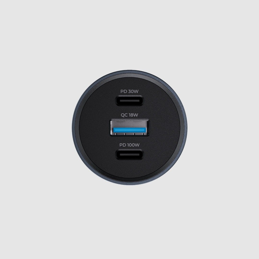 BluPebble Navi Power 130W Car Charger with 2x USB-C and 1x USB-A Ports - BP-CC0130-SG thumbnail 4