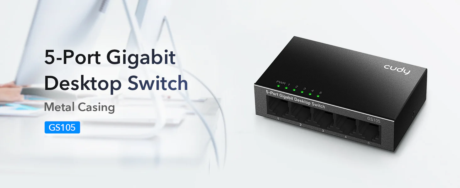 CUDY 5 PORT 10/100/1000 MBPS DESKTOP SWITCH GS105 thumbnail 4