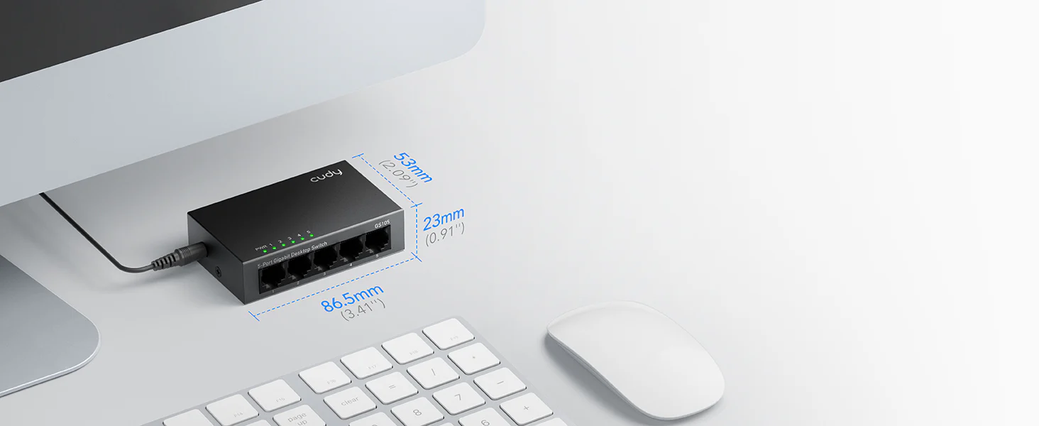 CUDY 5 PORT 10/100/1000 MBPS DESKTOP SWITCH GS105 thumbnail 2