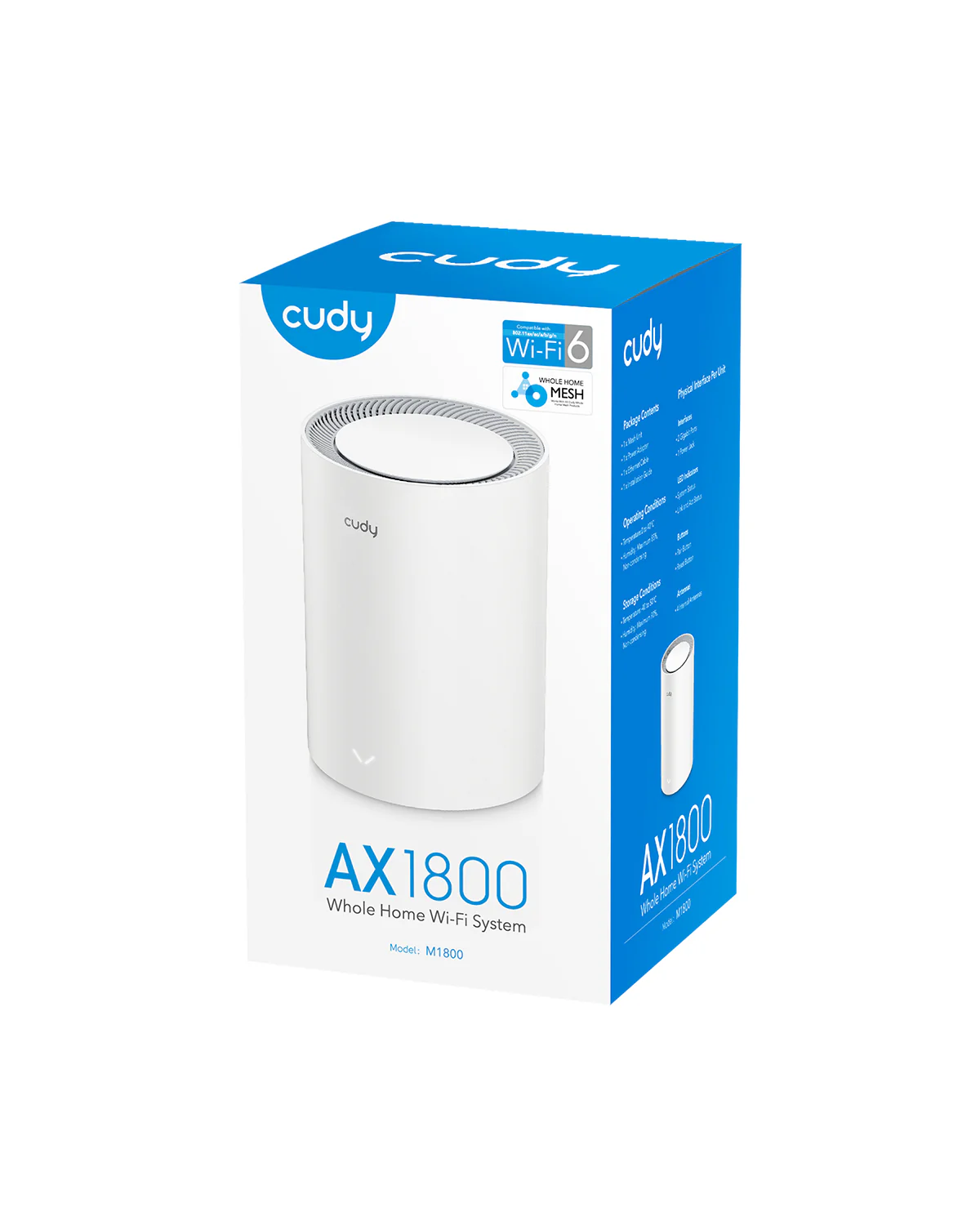 Cudy AX1800 Dual-Band WiFi 6 Mesh Gigabit Router M1800 1-Pack thumbnail 3