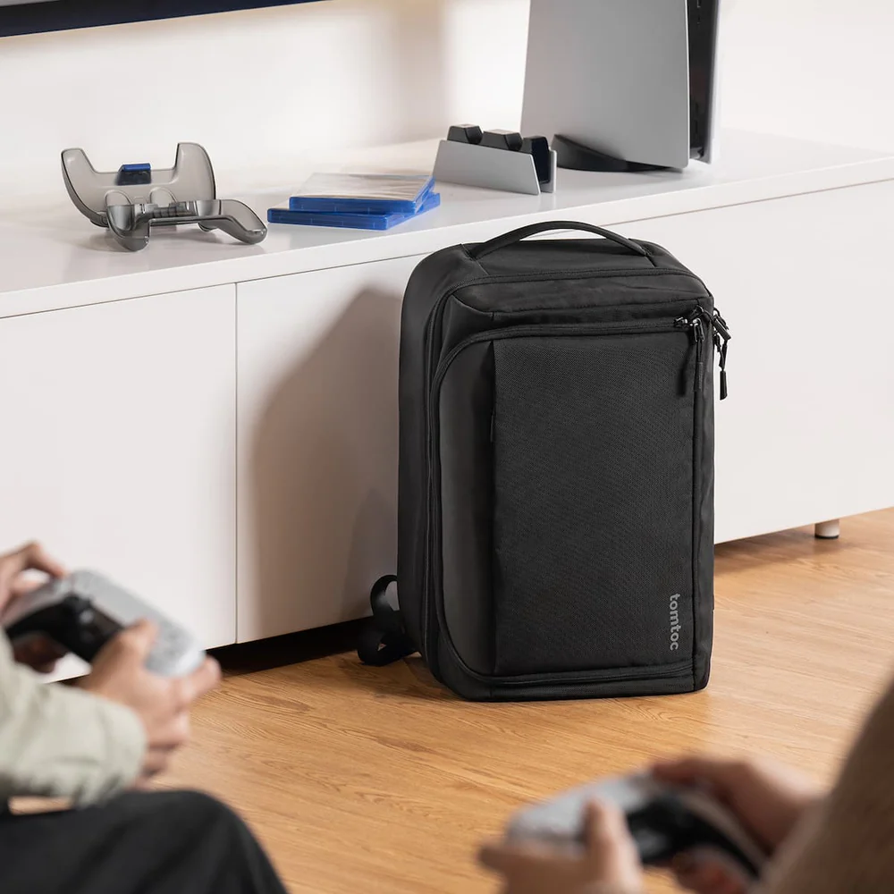 Tomtoc Navigator G43 PS5 Backpack (Black, G43M1D1) - Secure and Stylish Console Carrying Solution thumbnail 2