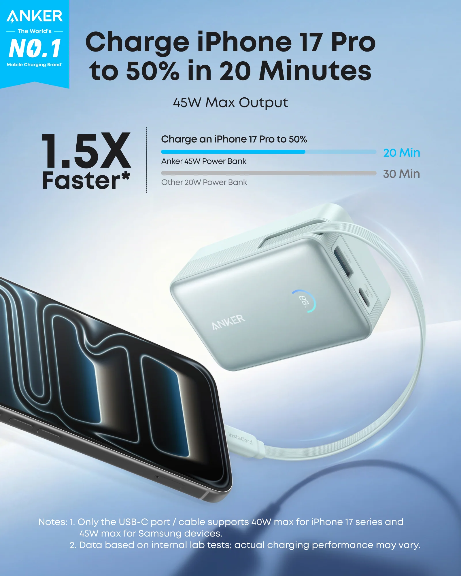 ANKER NANO POWER BANK 10K 45W USB-C CABLE GREEN A1638H61 thumbnail 3