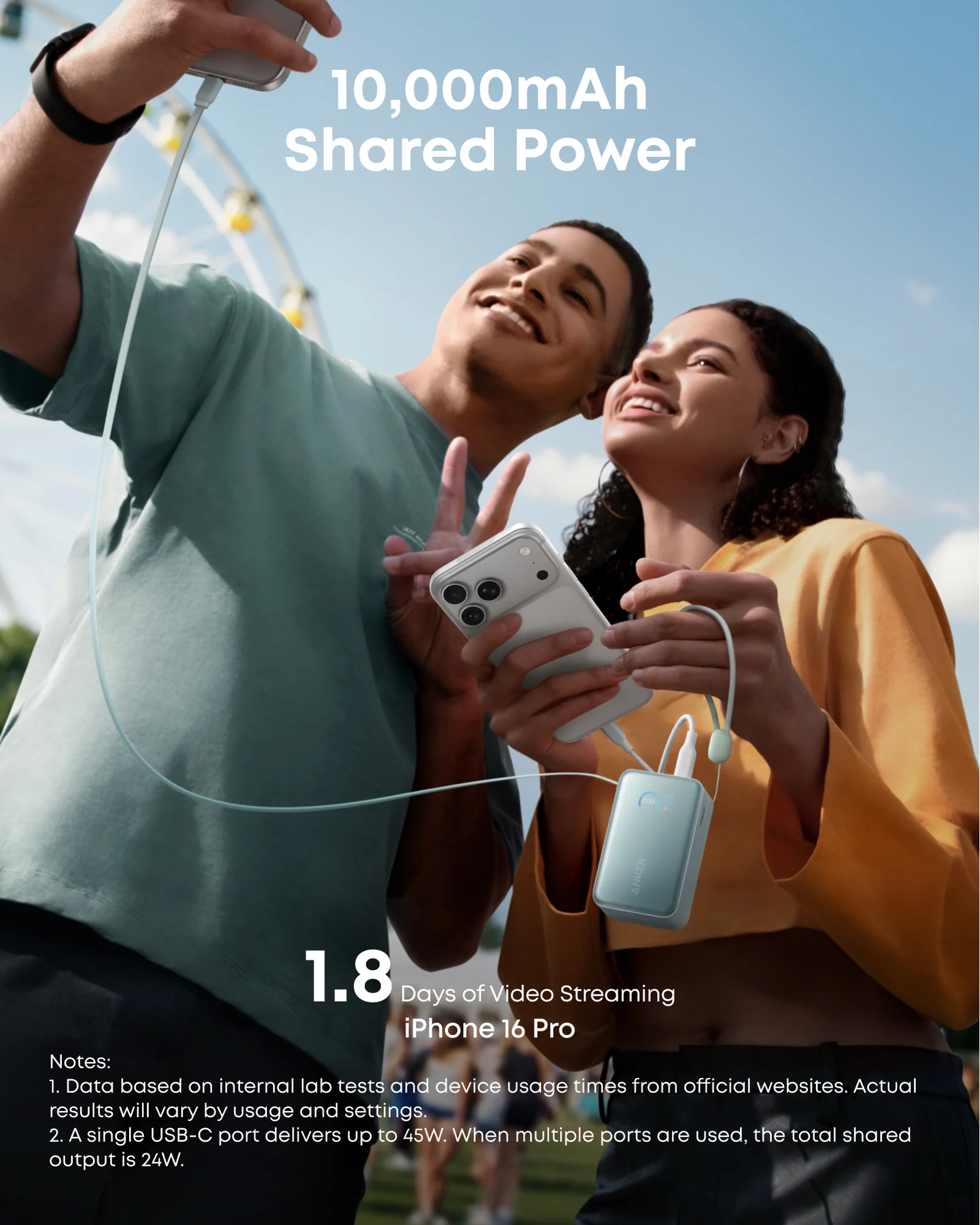 ANKER NANO POWER BANK 10K 45W USB-C CABLE GREEN A1638H61 thumbnail 6