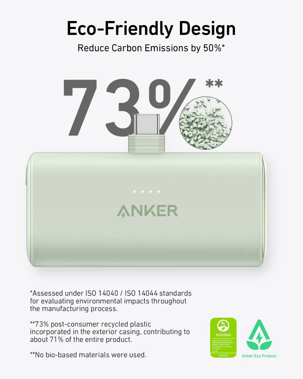 ANKER NANO 22.5W BUILT IN USB C CONNECTOR 5000 MAH POWERBANK WHITE A1653H21 thumbnail 6