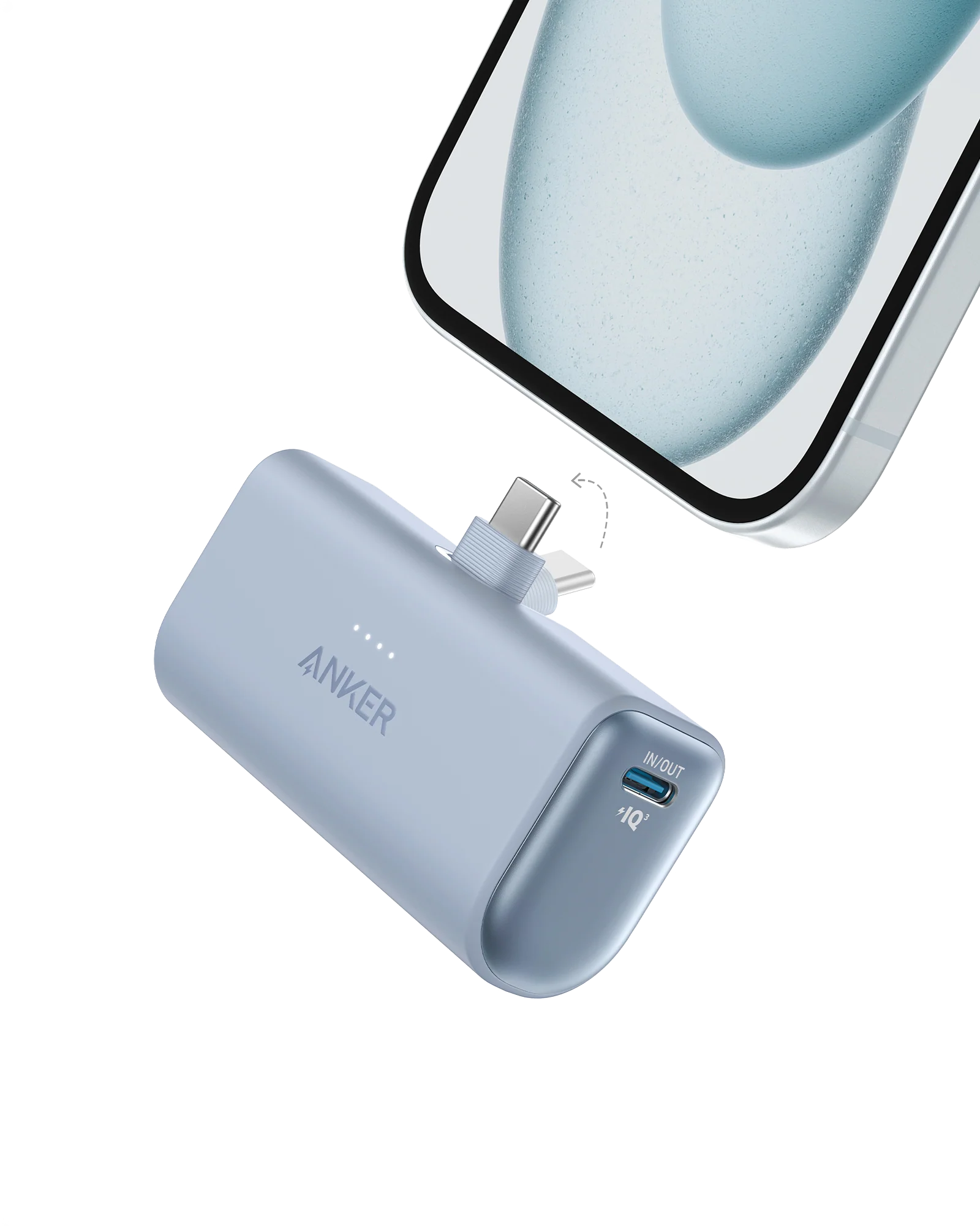 ANKER NANO 22.5W BUILT IN USB C CONNECTOR 5000 MAH POWERBANK BLUE A1653H31