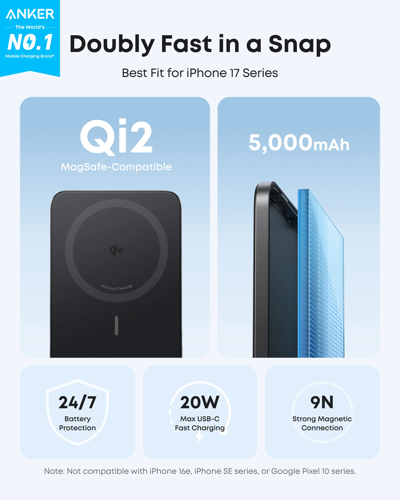 ANKER NANO POWER BANK 5K MAGGO SLIM BLACK A1665H11 thumbnail 3
