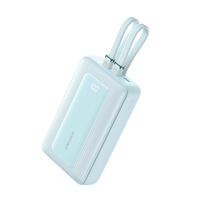ANKER ZOLO POWER BANK 20K 30W BUILT IN USB C CABLE BLUE A1689H31