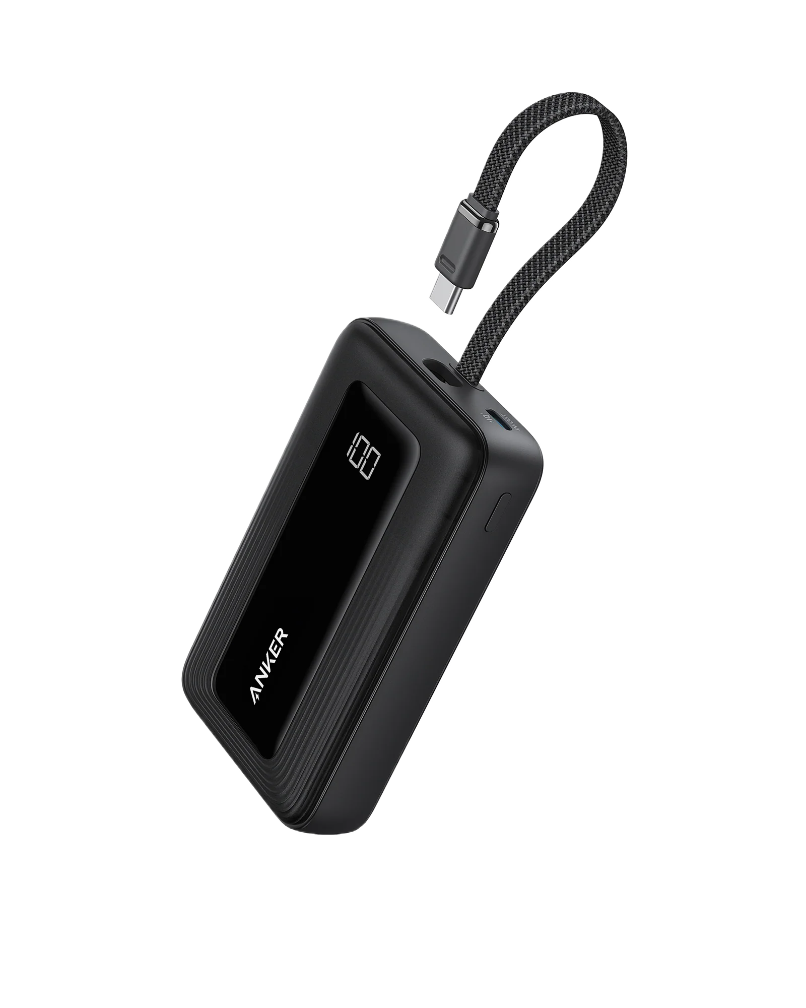 ANKER ZOLO POWER BANK 10K 30W BUILT IN USB C CABLE BLACK A1688H11
