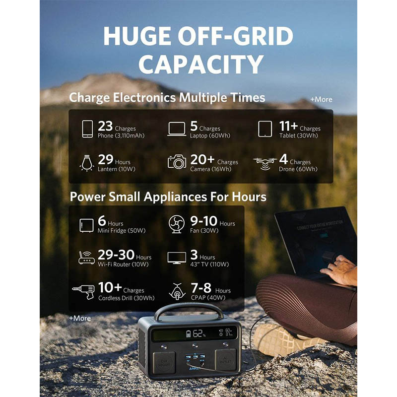ANKER POWERHOUSE 400W BLACK A1730211 thumbnail 4