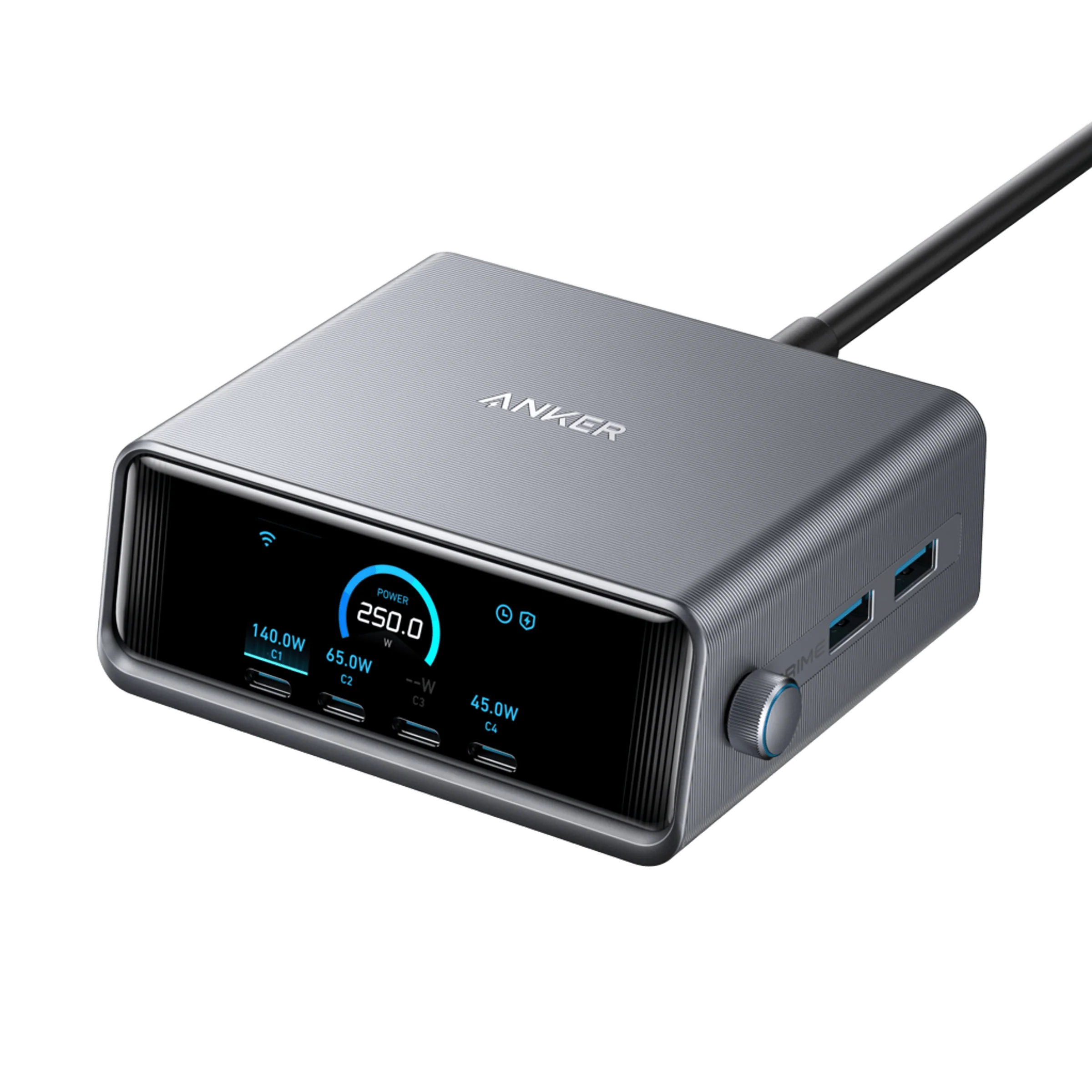 ANKER PRIME 250W SMART ULTRA POWERFUL DESKTOP CHARGER 6 PORTS SILVER A2345241 thumbnail 6