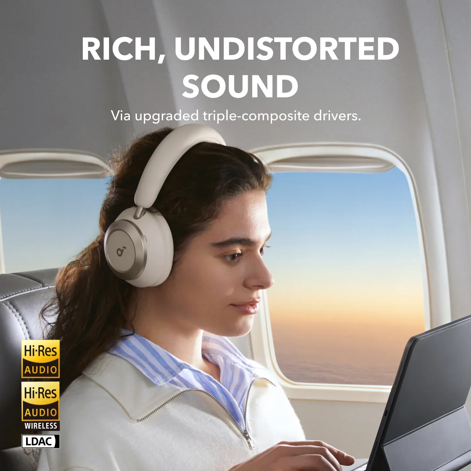 Anker Soundcore Space One Pro Over Ear Headphone White A3062H21 thumbnail 4