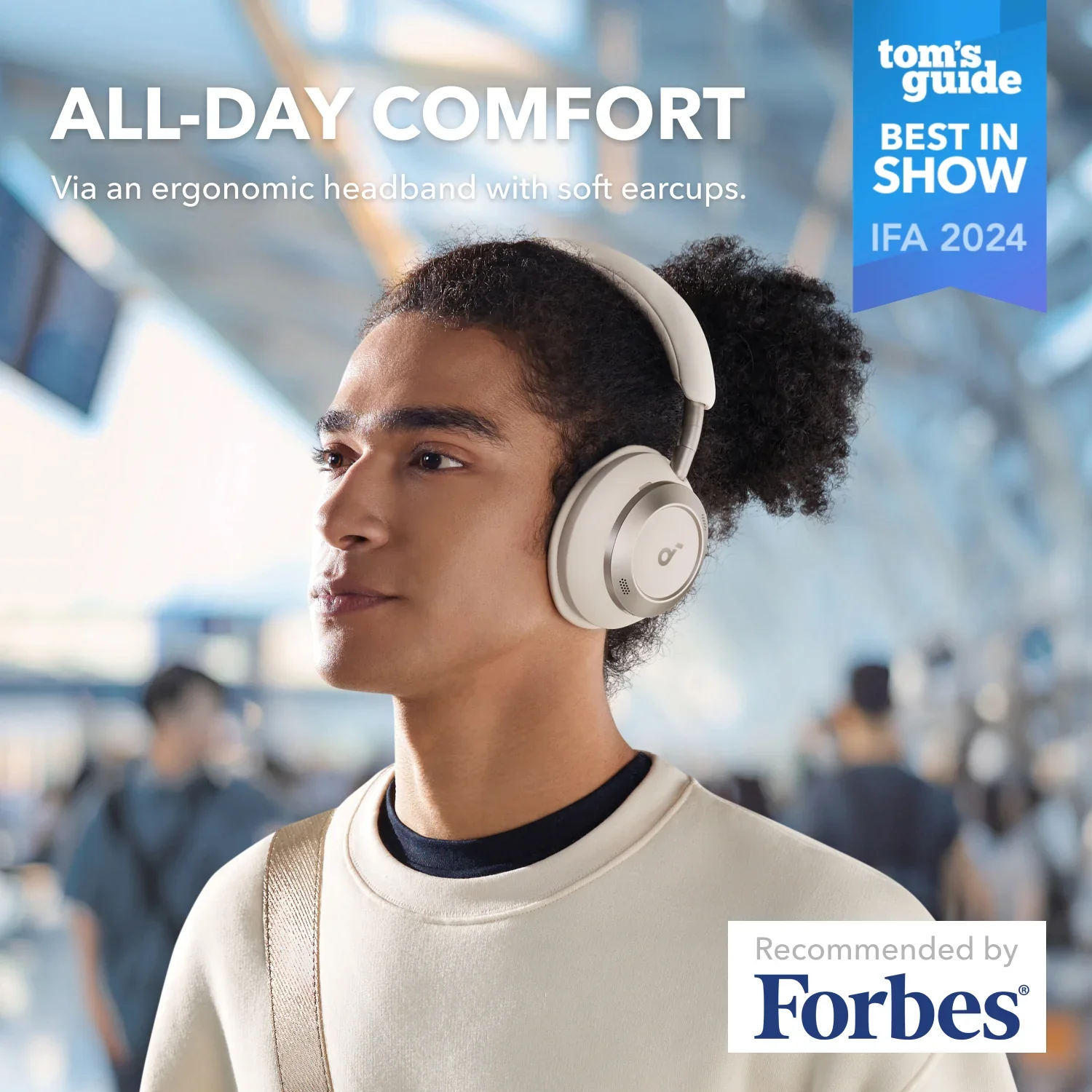 Anker Soundcore Space One Pro Over Ear Headphone White A3062H21 thumbnail 2