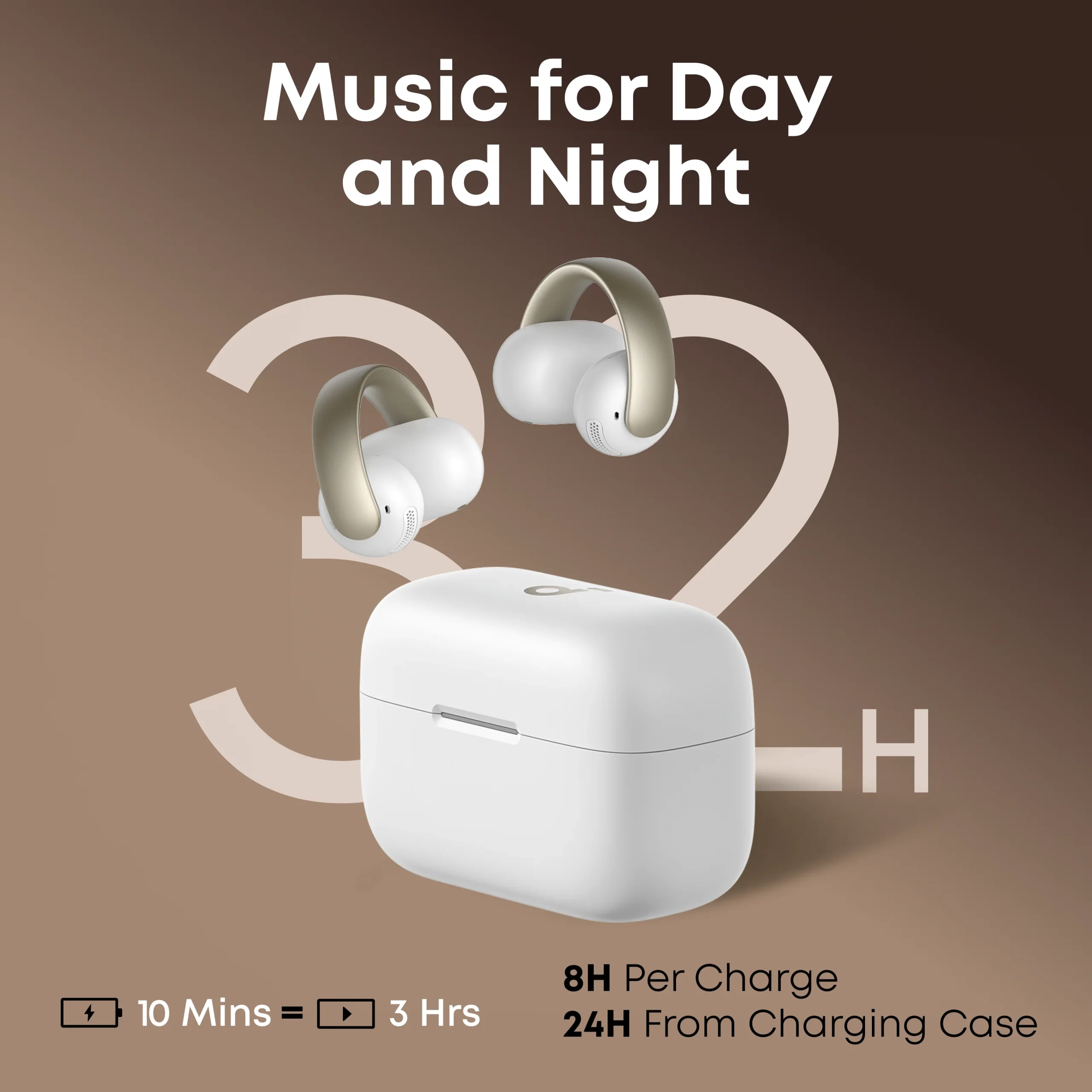 ANKER SOUNDCORE AEROCLIP OPEN EAR CLIP ON EARBUDS WHITE A3388H21 thumbnail 6