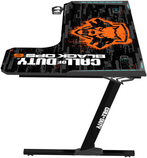 GAMEON CALL OF DUTY RGB FLOWING LIGHT GAMING DESK WITH TABLE MOUSE PAD BLKOPS6-RAPTOR-R thumbnail 4