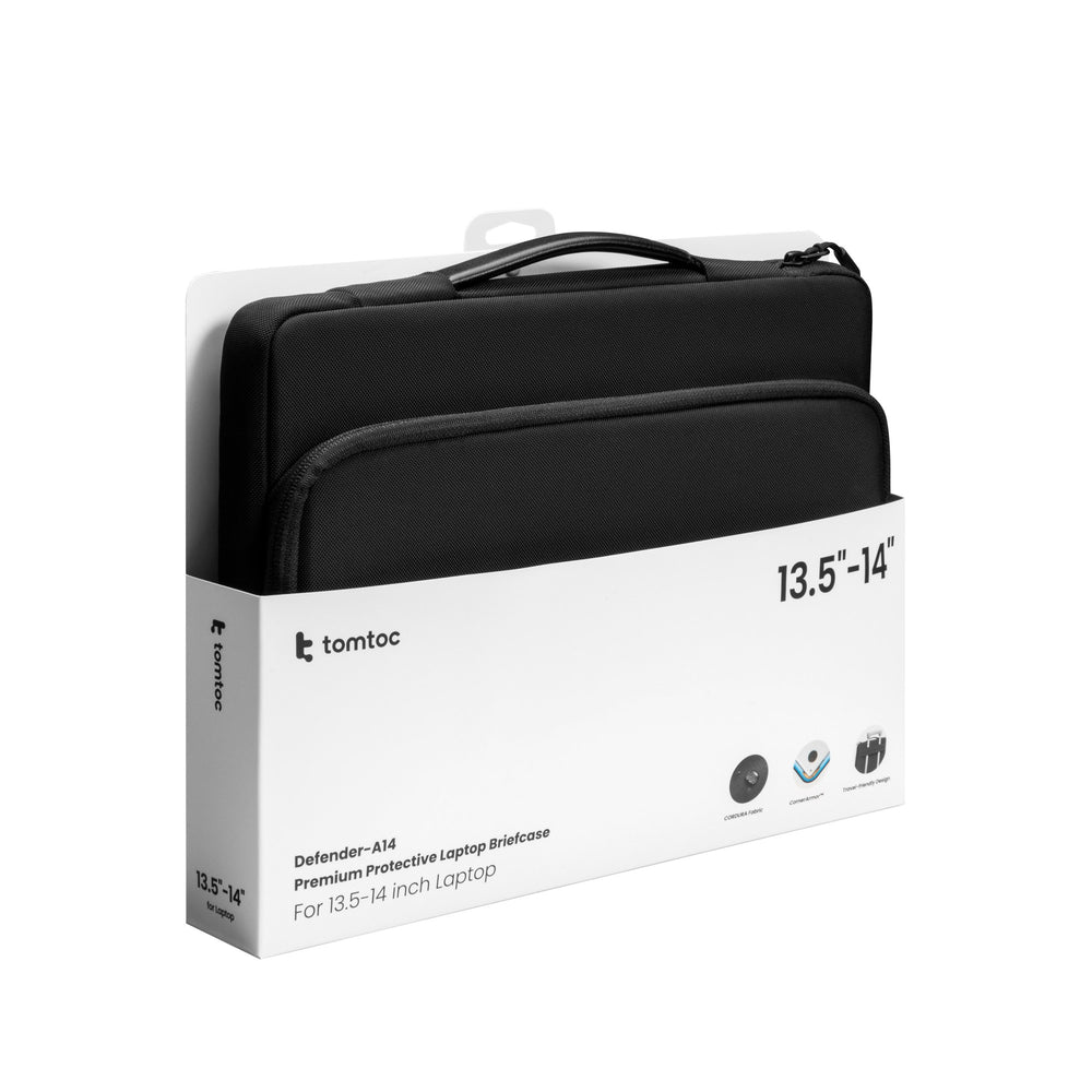 TOMTOC DEFENDER A14 16 INCH PREMIUM LAPTOP BRIEF CASE BLACK A14F2D3 thumbnail 3