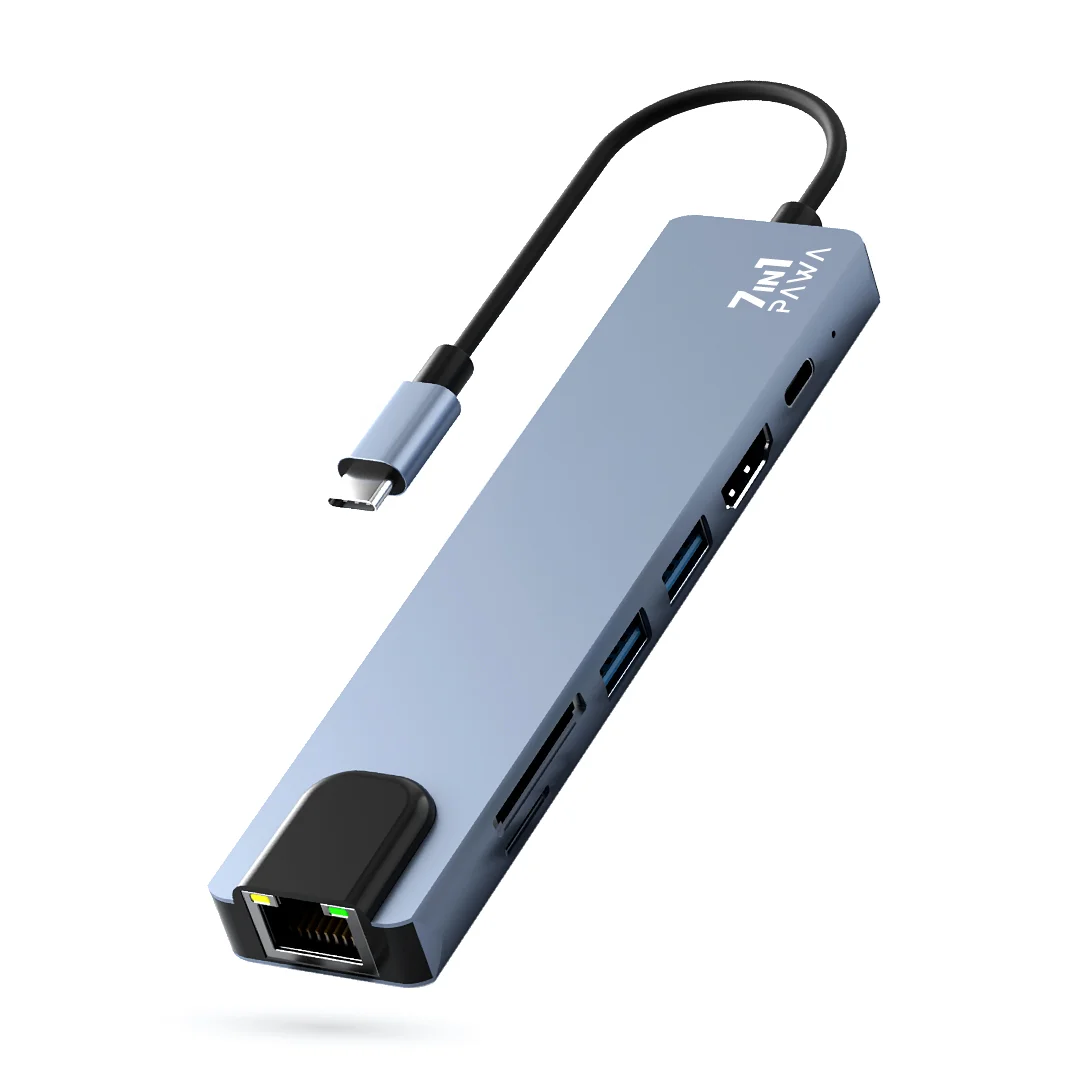 PAWA 7 IN 1 USB C WITH 4K HDMI 100W HUB PW-TCHUB714