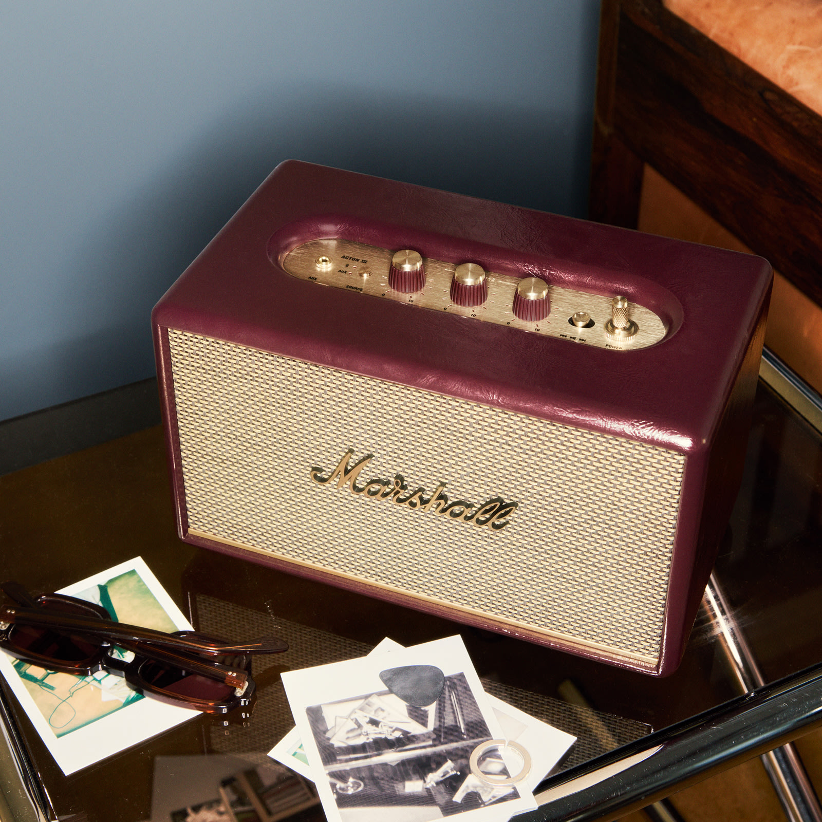 MARSHALL ACTON III PORTABLE BLUETOOTH HOME SPEAKER BURGUNDY thumbnail 5