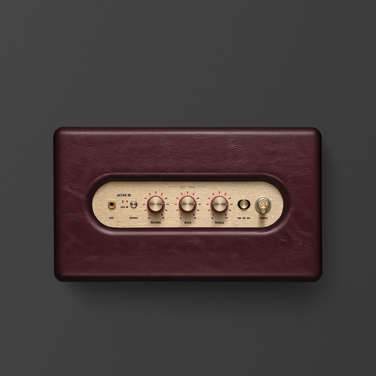 MARSHALL ACTON III PORTABLE BLUETOOTH HOME SPEAKER BURGUNDY thumbnail 6