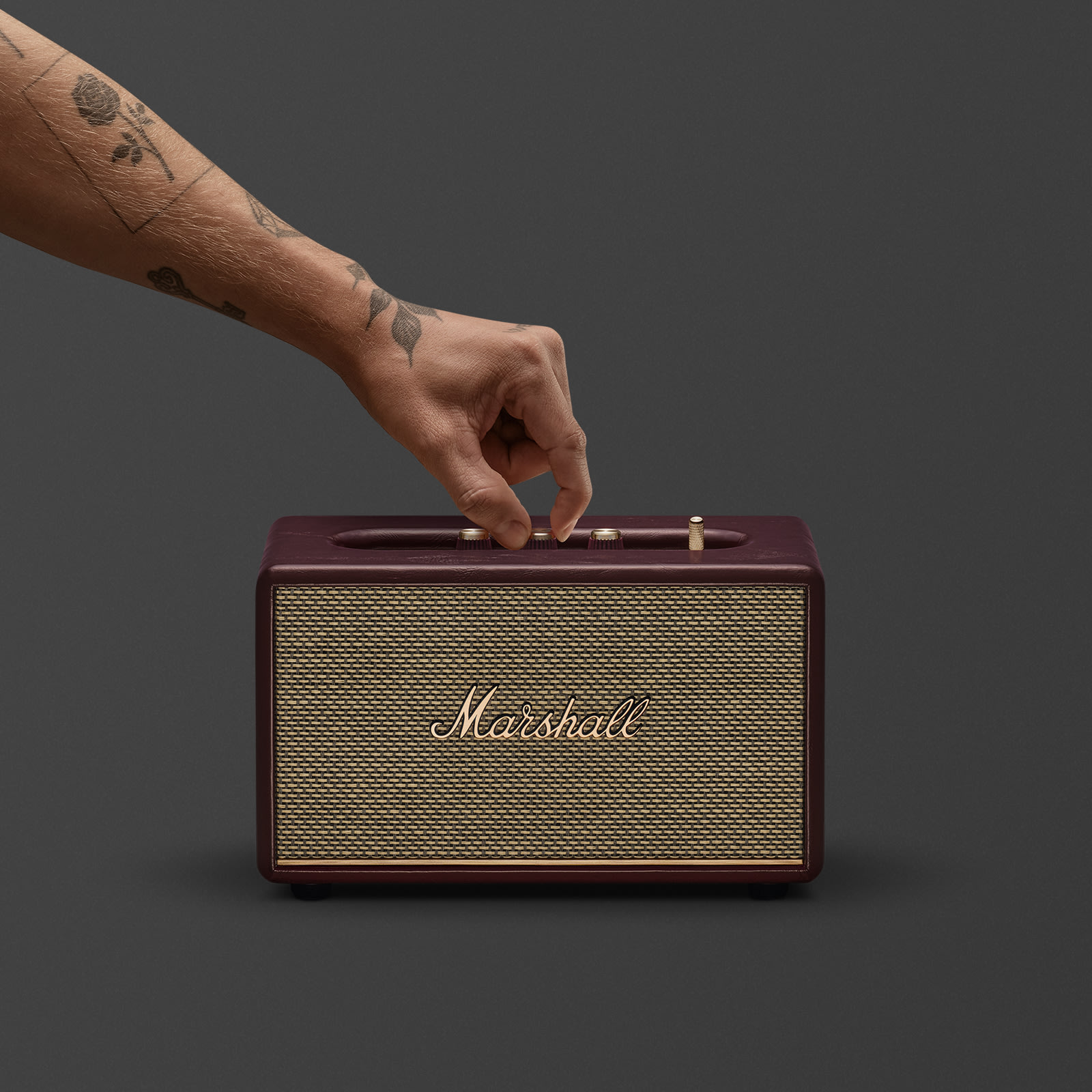 MARSHALL ACTON III PORTABLE BLUETOOTH HOME SPEAKER BURGUNDY thumbnail 3