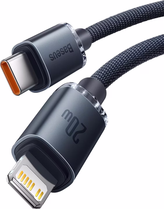 BASEUS CRYSTAL SHINE 20W TYPE C TO LIGHTNING CABLE 2M BLACK thumbnail 4