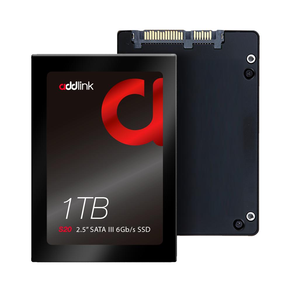 ADDLINK 2.5 INCH 3D NAND SATA III 6GB/S 1TB SSD BLACK AD1TBS20S3S