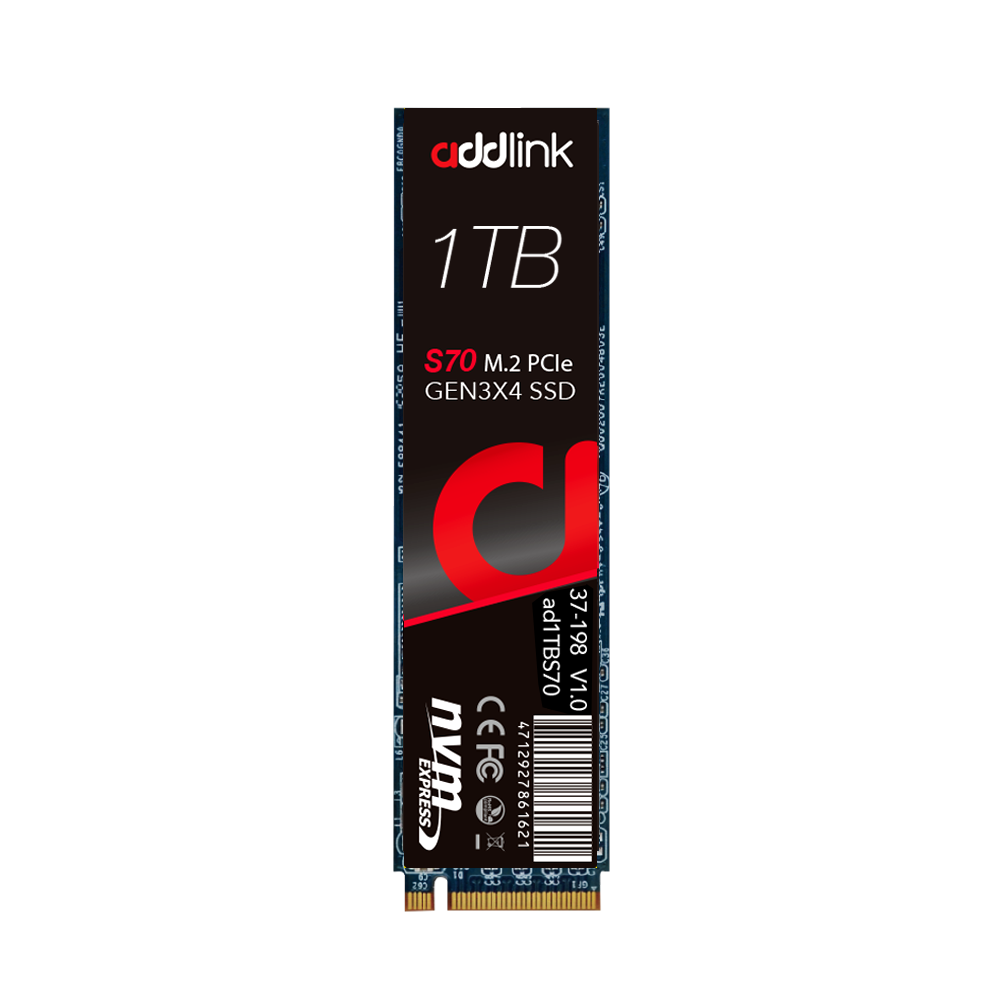 ADDLINK S70 LITE NVME M.2 2280 PCI-E GEN 3X4 1TB SSD BLACK AD1TBS70LTM2P