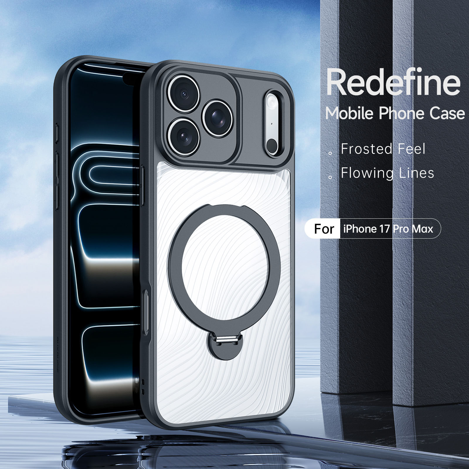 DUX DUCIS IPHONE 17 PRO MAX AIMO MAG CASE WITH MAGNETIC STAND BLACK AIMO-0381 thumbnail 3