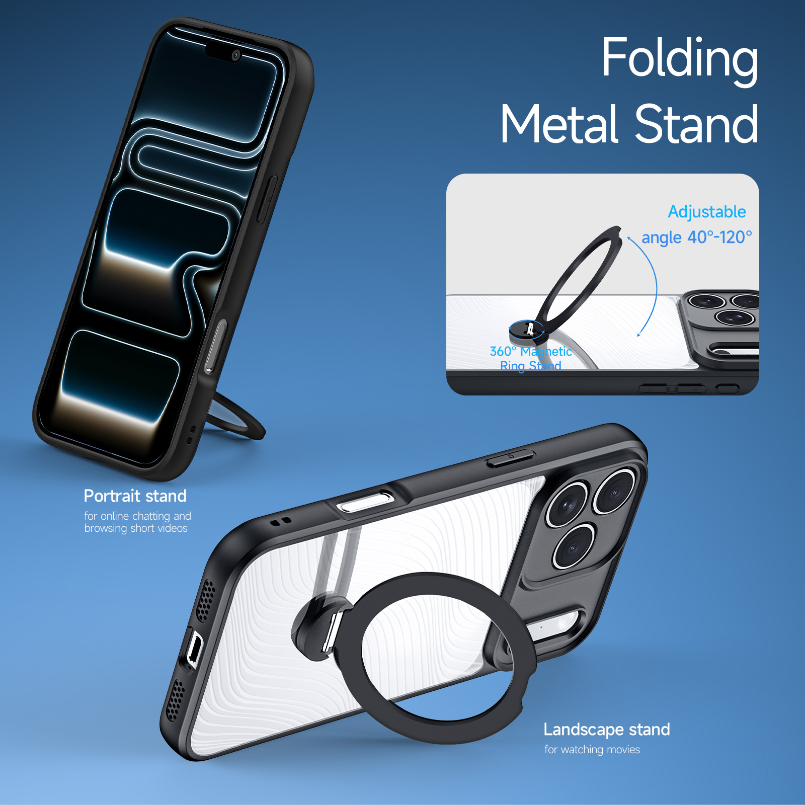 DUX DUCIS IPHONE 17 PRO MAX AIMO MAG CASE WITH MAGNETIC STAND BLACK AIMO-0381 thumbnail 4